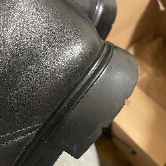 Stuart Weitzman McKenzee Tall Lace Up Combat Ankle Boots Black Size 7.5 - Picture 11 of 11